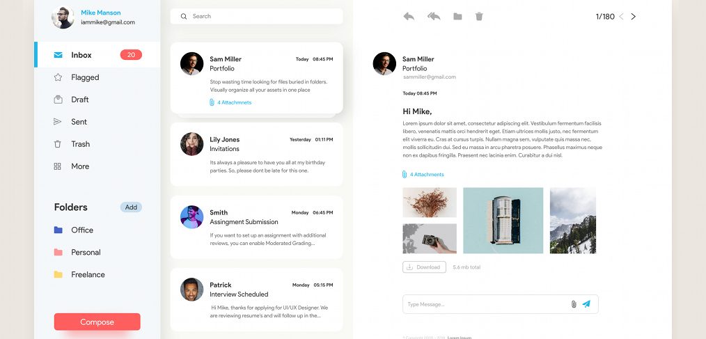 Adobe XD mailbox template